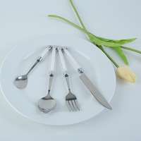 New arrival hot sales customization food safety stainless steel 18/8 wedding crystal dinner fork with crystal in the handle