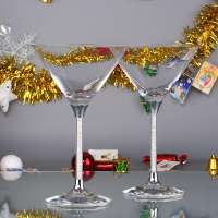 fancy wedding cocktail flutes crystal glass with colorful stem elegant wine Martin glass from China factory varied color