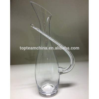 elegant wine decanter with crystal decoration in the handle whisky decanter with crystals decoration in the handle