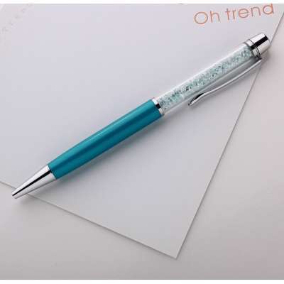 feature ballpoint pen with colorful shiny crystals decorative inside