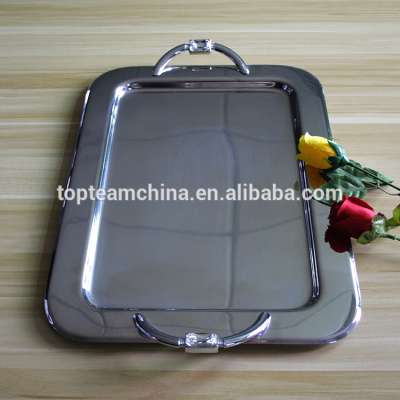 Stainless steel food safety large serving tray serving tray with crystal diamond