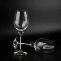 Top selling christmas  party promotion gift crystal antique red wine glass